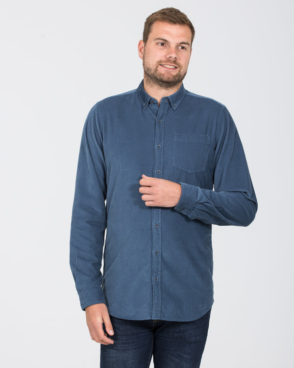 2t Tall Slim Fit Long Sleeve Corduroy Shirt (denim)