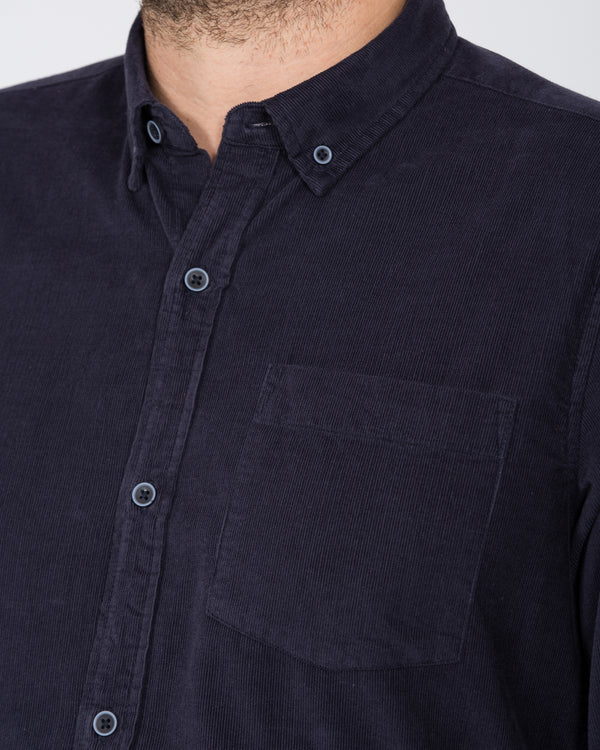 2t Tall Slim Fit Long Sleeve Corduroy Shirt (navy)