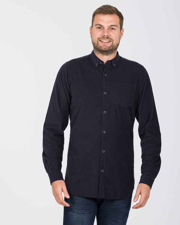 2t Tall Slim Fit Long Sleeve Corduroy Shirt (navy)