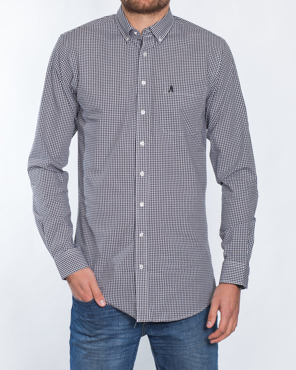 2t Slim Fit Long Sleeve Tall Shirt (black check)