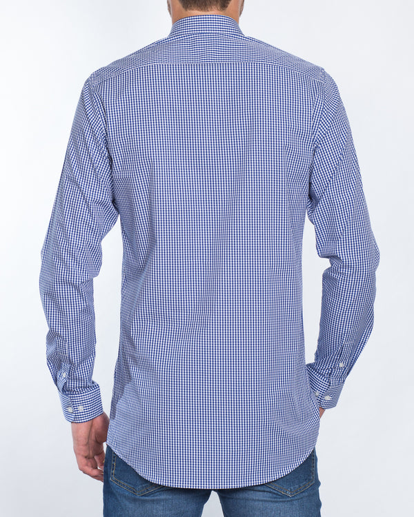 2t Slim Fit Long Sleeve Tall Shirt (blue check)