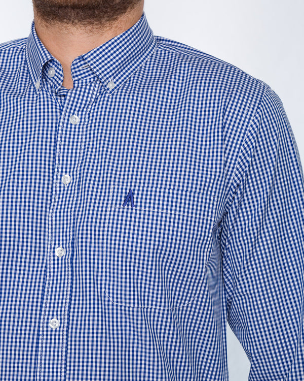 2t Slim Fit Long Sleeve Tall Shirt (blue check)