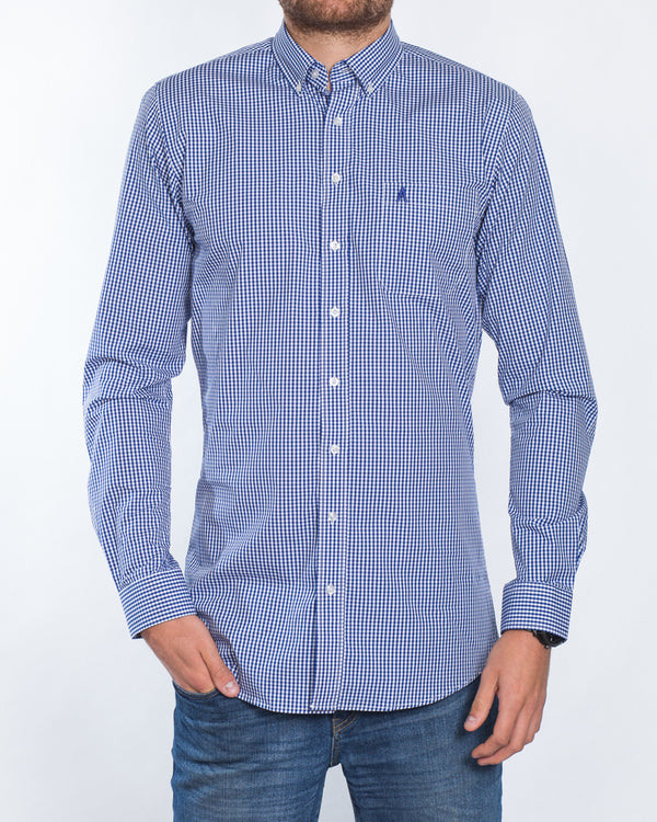 2t Slim Fit Long Sleeve Tall Shirt (blue check)