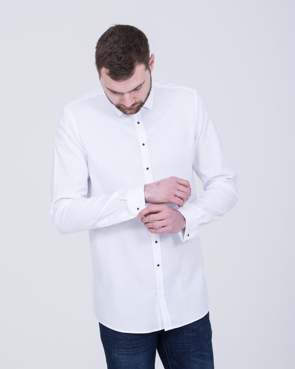 2t Dominic Slim Fit Double Cuff Tall Shirt (white)