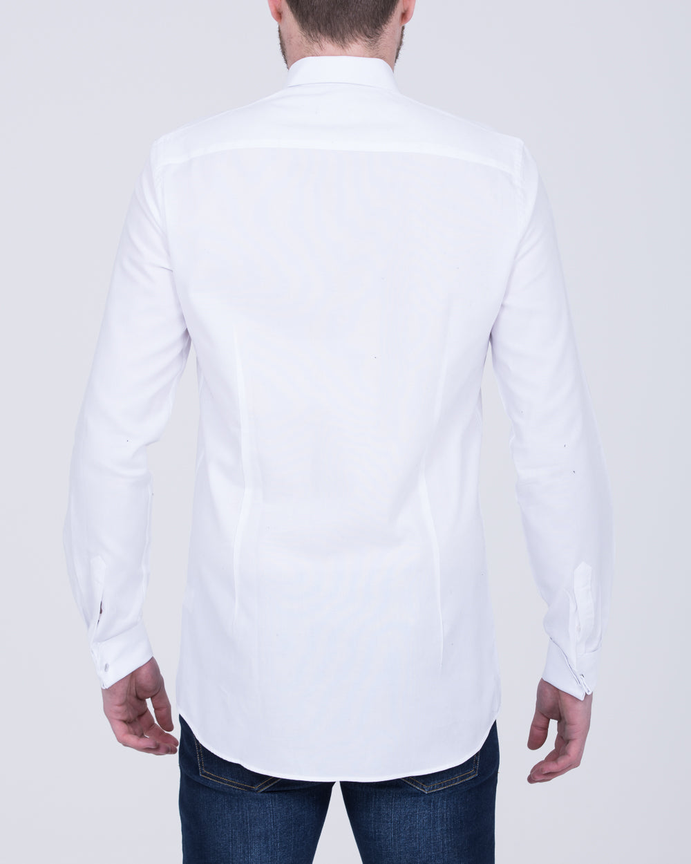 2t Dominic Slim Fit Double Cuff Tall Shirt (white)