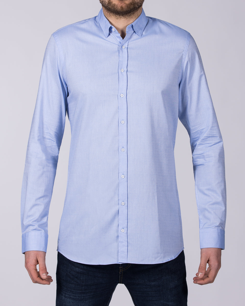 2t Luca Slim Fit Tall Shirt (blue pattern)