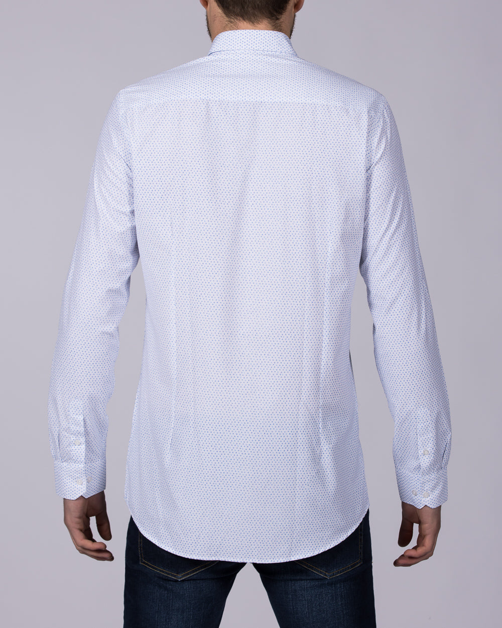 2t Luca Slim Fit Tall Shirt (white pattern)