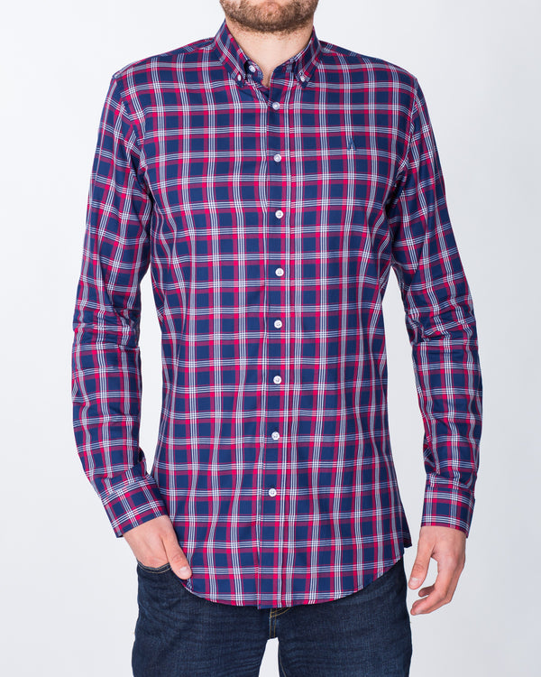 2t Slim Fit Long Sleeve Tall Shirt (navy/red/white)