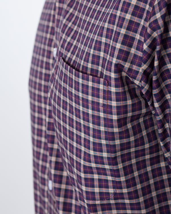 2t Slim Fit Long Sleeve Tall Shirt (purple check)