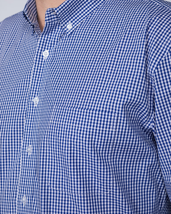 2t Regular Fit Long Sleeve Tall Shirt (blue check)