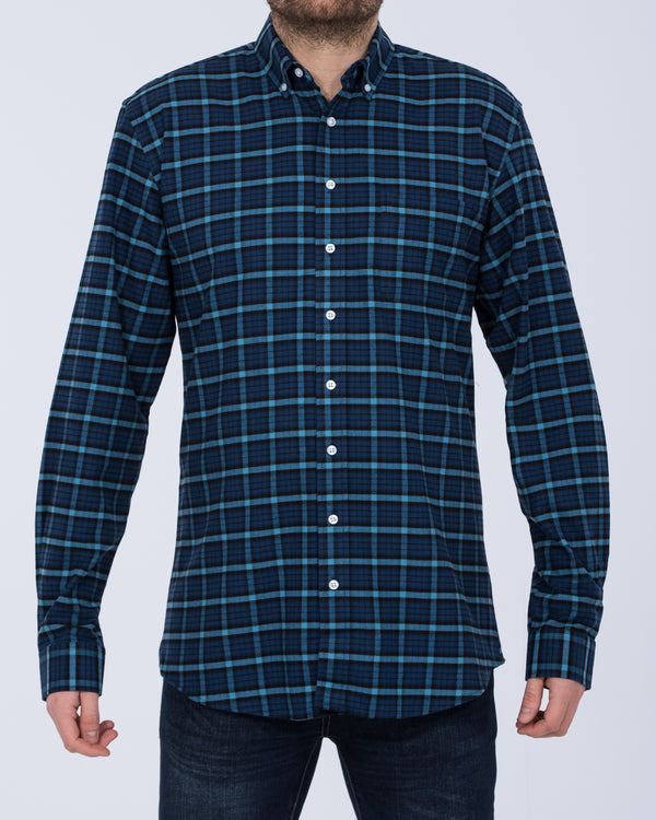 2t Regular Fit Long Sleeve Tall Shirt (indigo check)