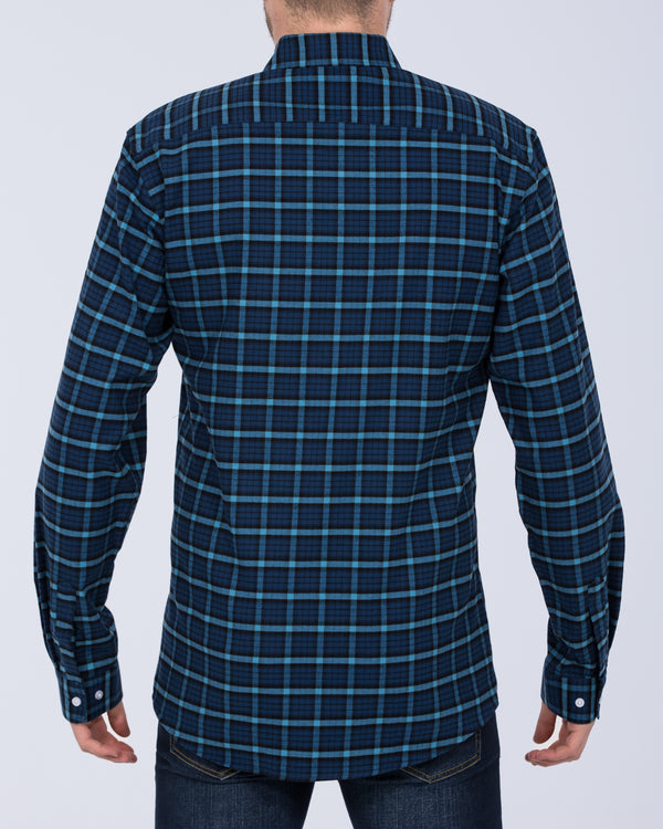 2t Regular Fit Long Sleeve Tall Shirt (indigo check)