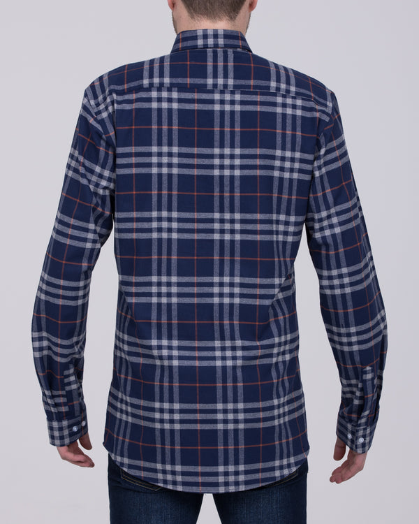 2t Regular Fit Tall Checked Shirt (navy)