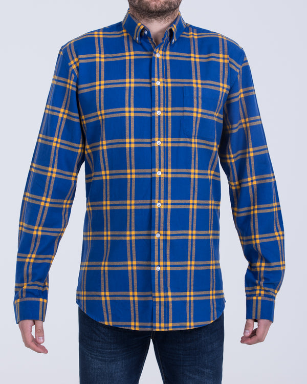 2t Regular Fit Long Sleeve Tall Shirt (navy/orange)