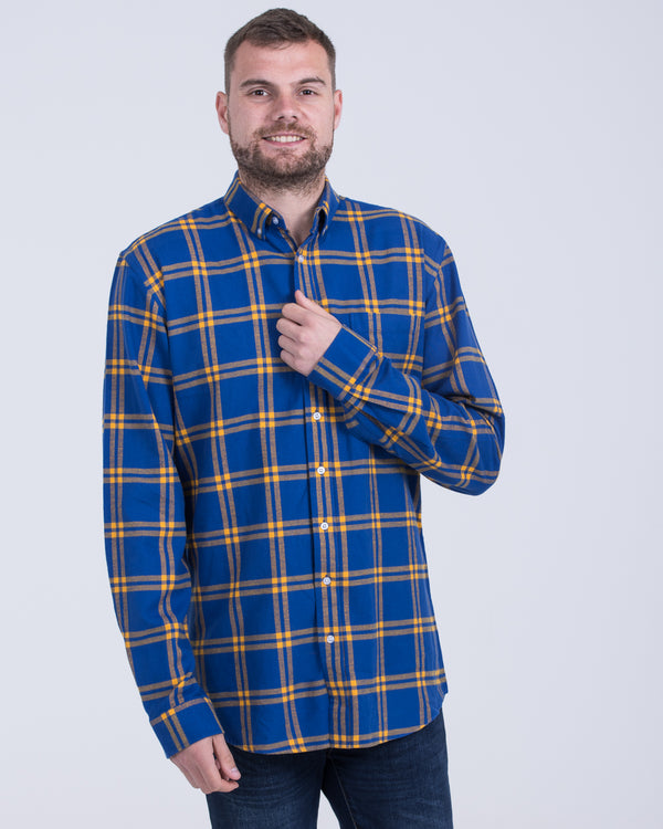 2t Regular Fit Long Sleeve Tall Shirt (navy/orange)