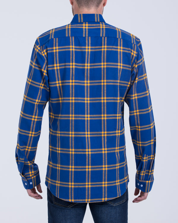 2t Regular Fit Long Sleeve Tall Shirt (navy/orange)