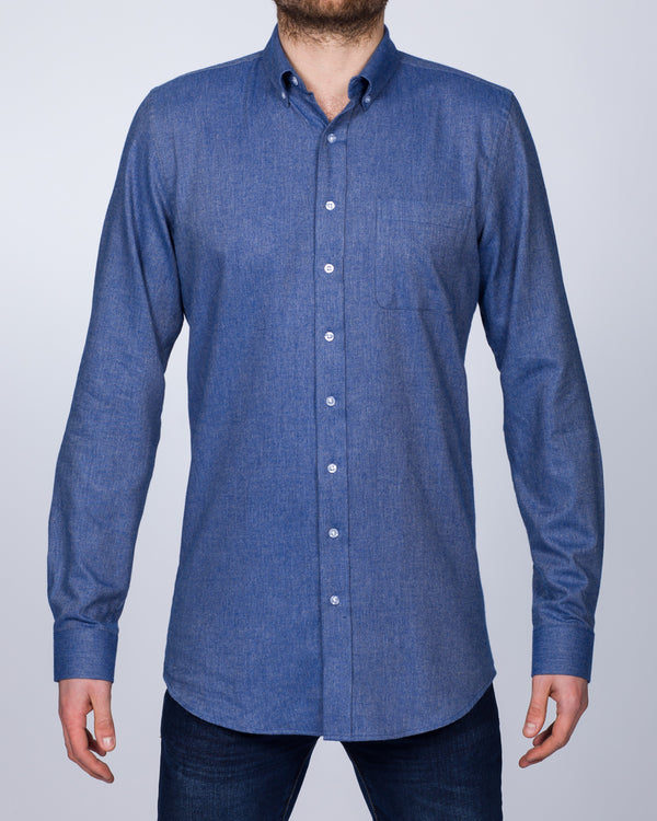 2t Slim Fit Long Sleeve Tall Shirt (blue denim)