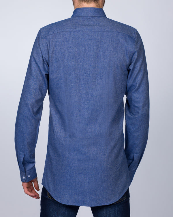 2t Slim Fit Long Sleeve Tall Shirt (blue denim)