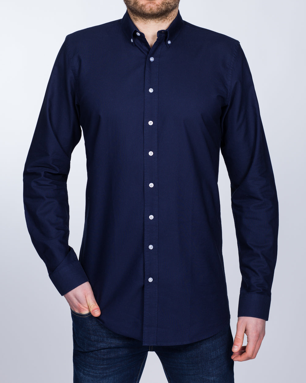 2t Slim Fit Long Sleeve Tall Shirt (dark blue)