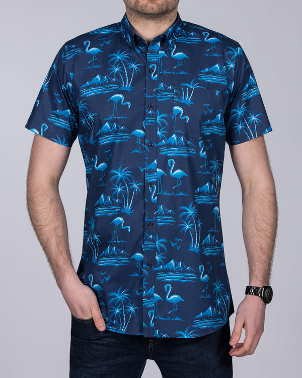 2t Short Sleeve Tall Shirt (flamingo print)