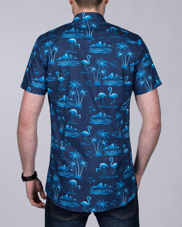 2t Short Sleeve Tall Shirt (flamingo print)