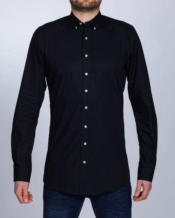 2t Slim Fit Long Sleeve Tall Shirt (black)