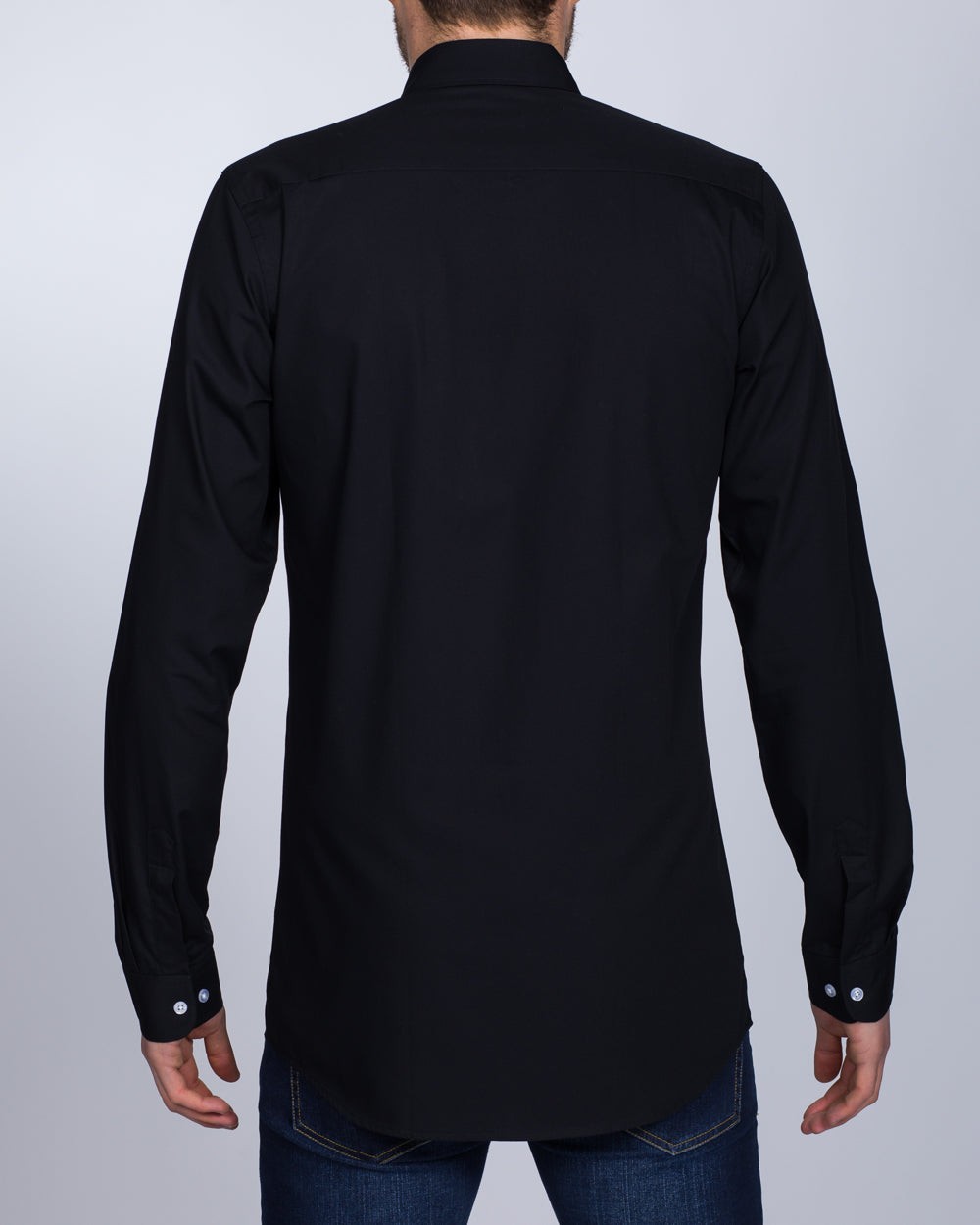 2t Slim Fit Long Sleeve Tall Shirt (black)