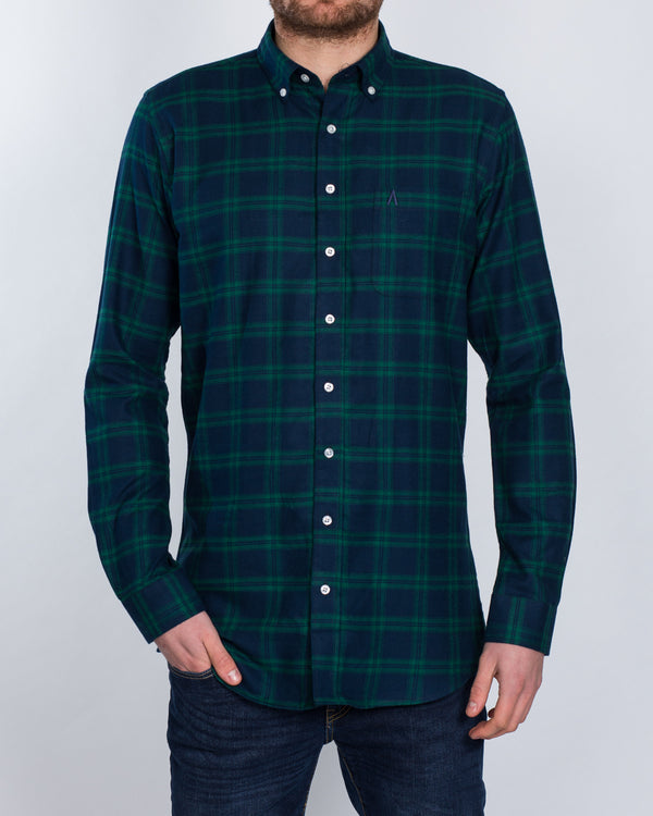 2t Slim Fit Long Sleeve Tall Shirt (green blue)