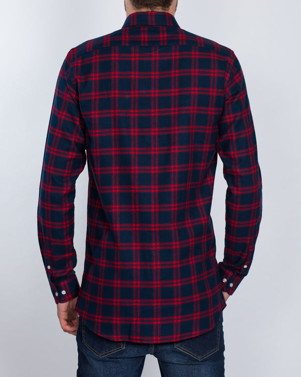 2t Slim Fit Long Sleeve Tall Shirt (red blue)