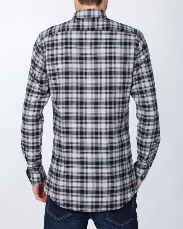 2t Slim Fit Long Sleeve Tall Shirt (grey/black)