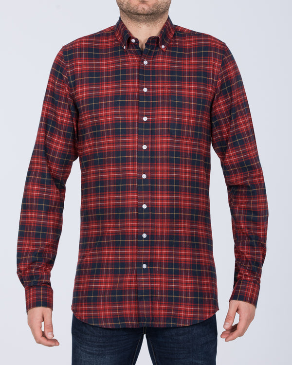2t Slim Fit Long Sleeve Tall Mens Longer Checked Shirt (red / navy) | Tall Mens Clothing | 2tall.com 2t Slim Fit Long Sleeve Tall Mens Longer Checked Shirt (red / navy) | Tall Mens Clothing | 2tall.com