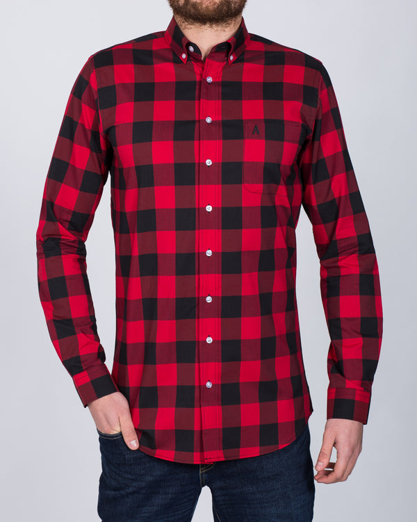 2t Slim Fit Long Sleeve Tall Shirt (rojo)