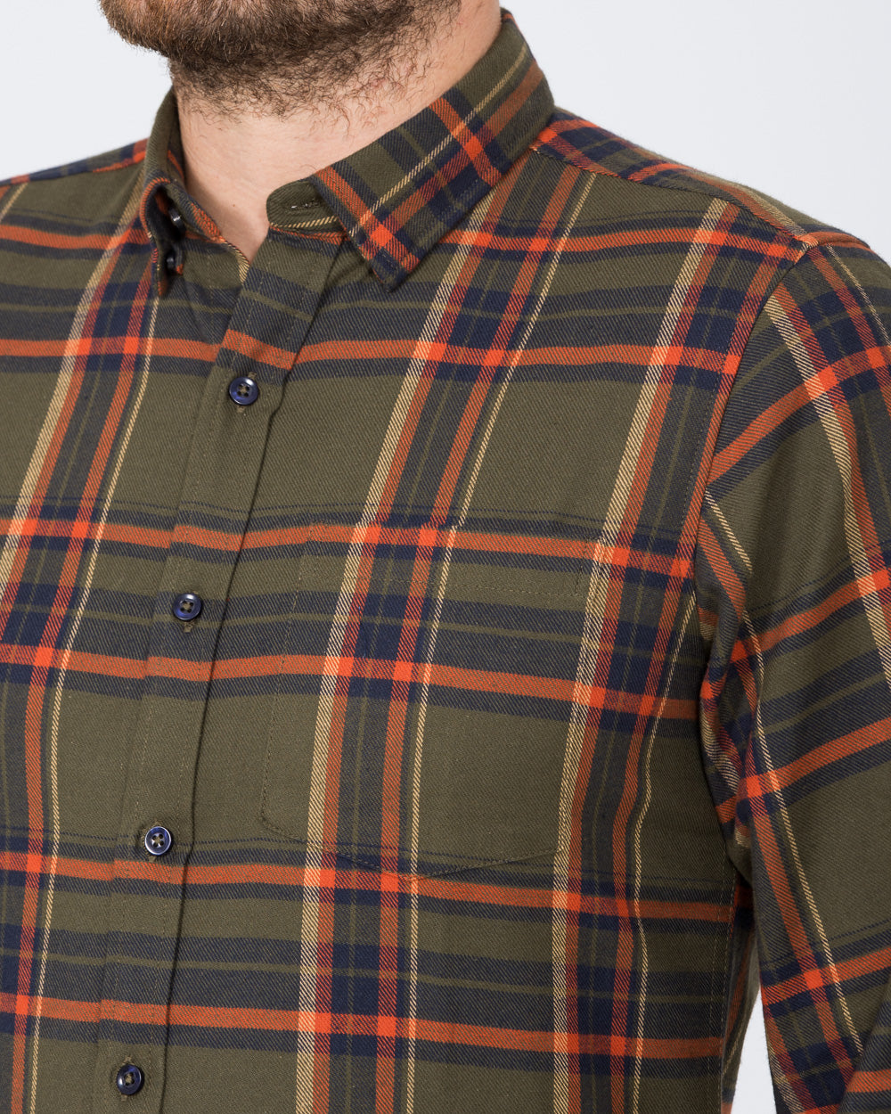 2t Slim Fit Tall Checked Shirt (olive)