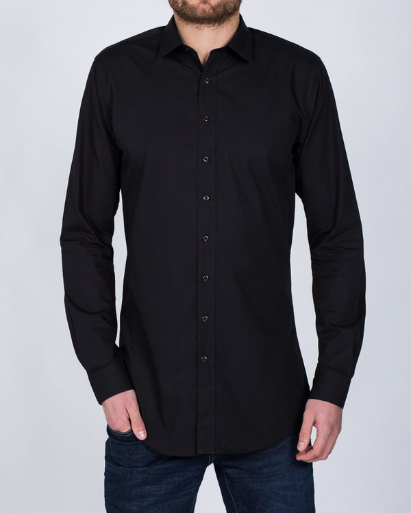 2t Slim Fit Tall Men Extra Long Length Shirt (black)