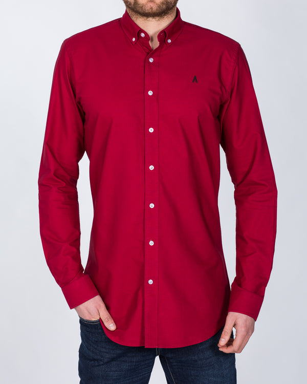 2t Slim Fit Long Sleeve Tall Shirt (bordeaux)