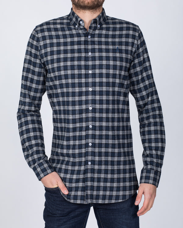 2t Slim Fit Long Sleeve Tall Shirt (deep sea check)