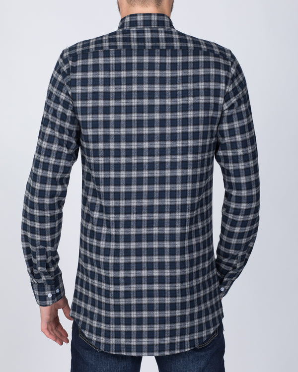 2t Slim Fit Long Sleeve Tall Shirt (deep sea check)