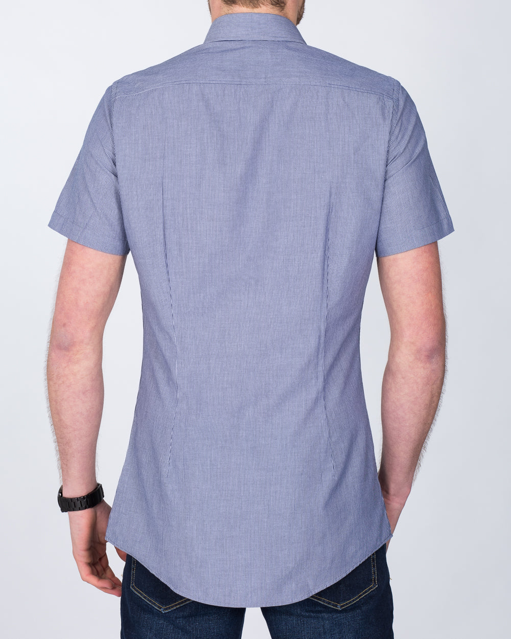 2t Short Sleeve Tall Shirt (blue stripe)