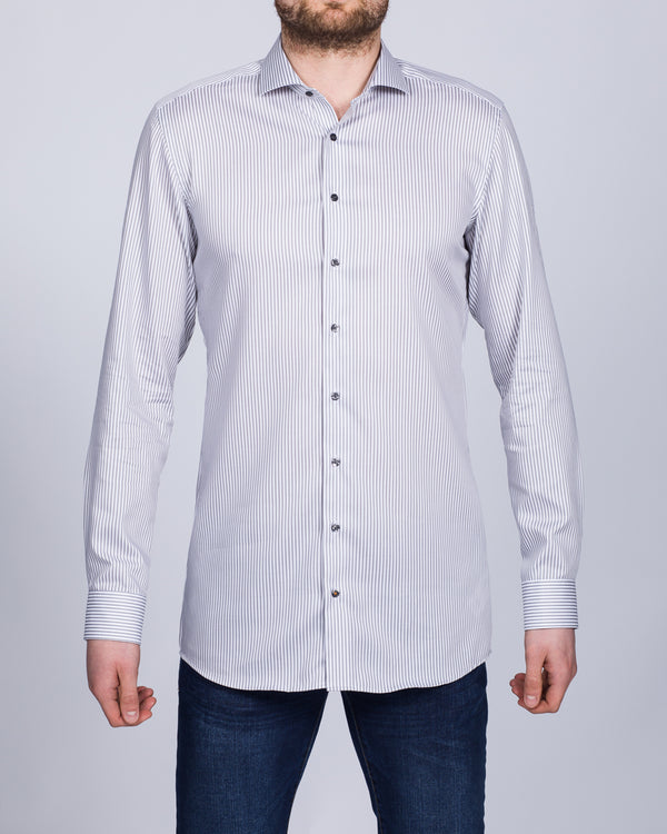 Eterna Slim Fit Tall Shirt (grey stripe)