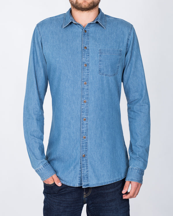 2t Slim Fit Long Sleeve Tall Shirt (denim)