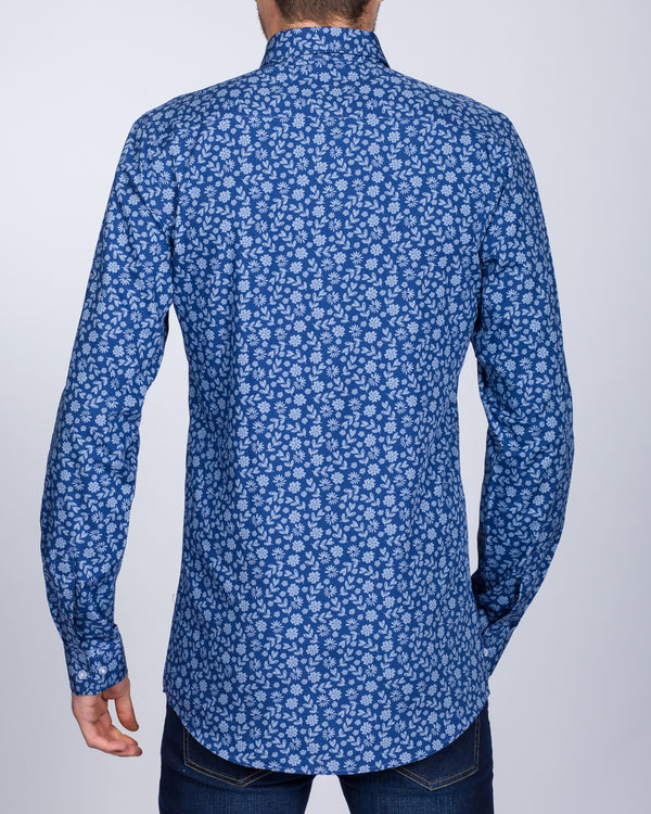 2t Slim Fit Long Sleeve Tall Shirt (floral blue)