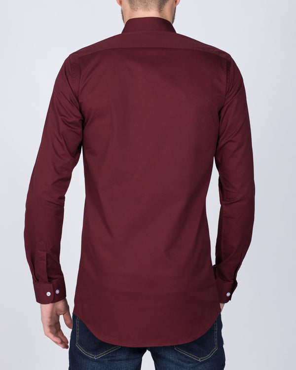 2t Slim Fit Long Sleeve Tall Shirt (maroon)