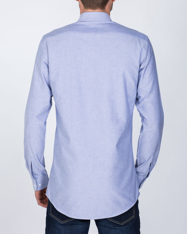 2t Oxford Slim Fit Long Sleeve Tall Shirt (blue)