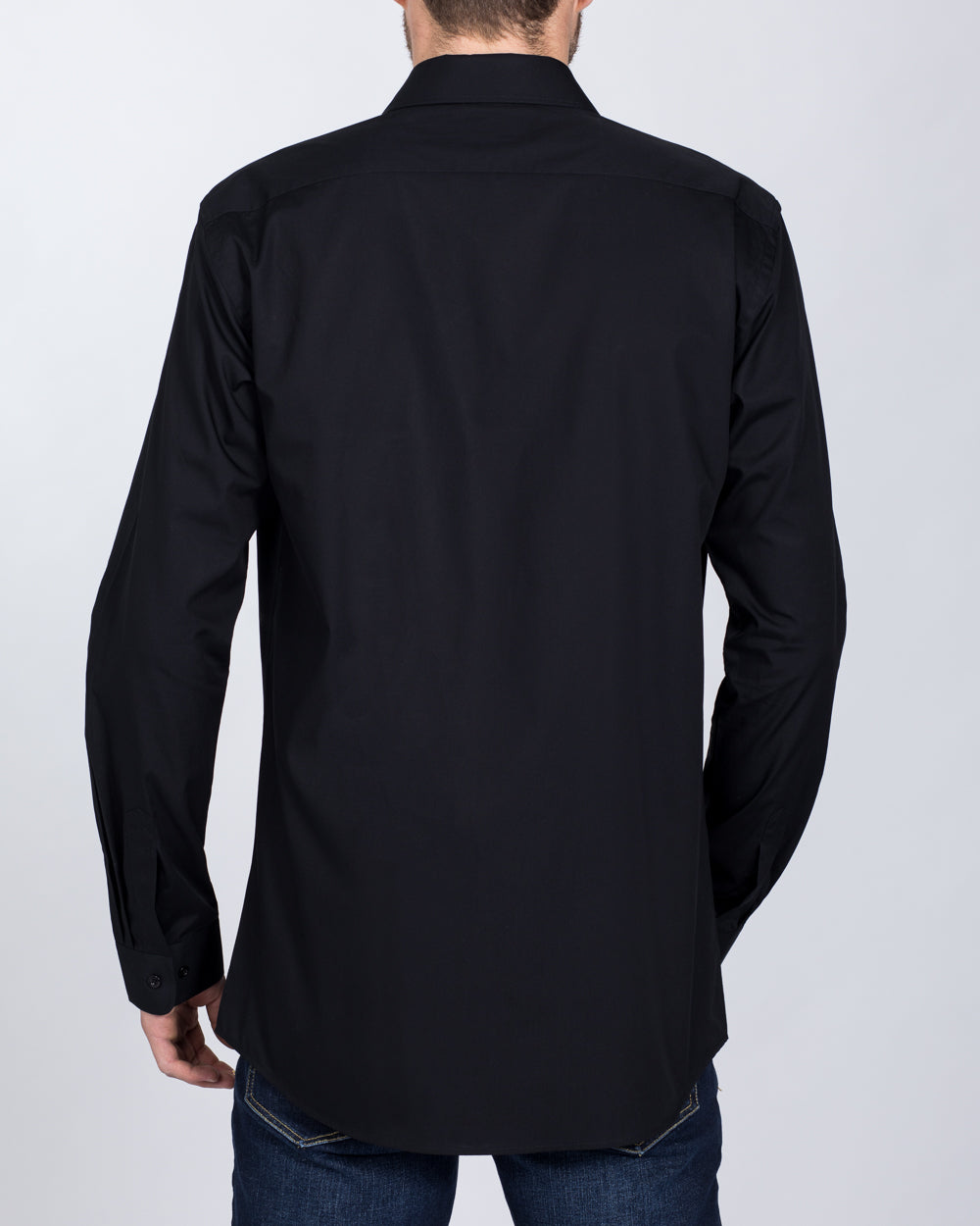 2t Essentials Regular Fit Tall Shirt (black w/ white buttons)