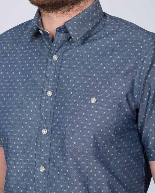 2t Short Sleeve Tall Shirt (denim dot)