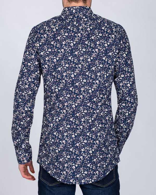 2t Slim Fit Long Sleeve Tall Shirt (navy floral)