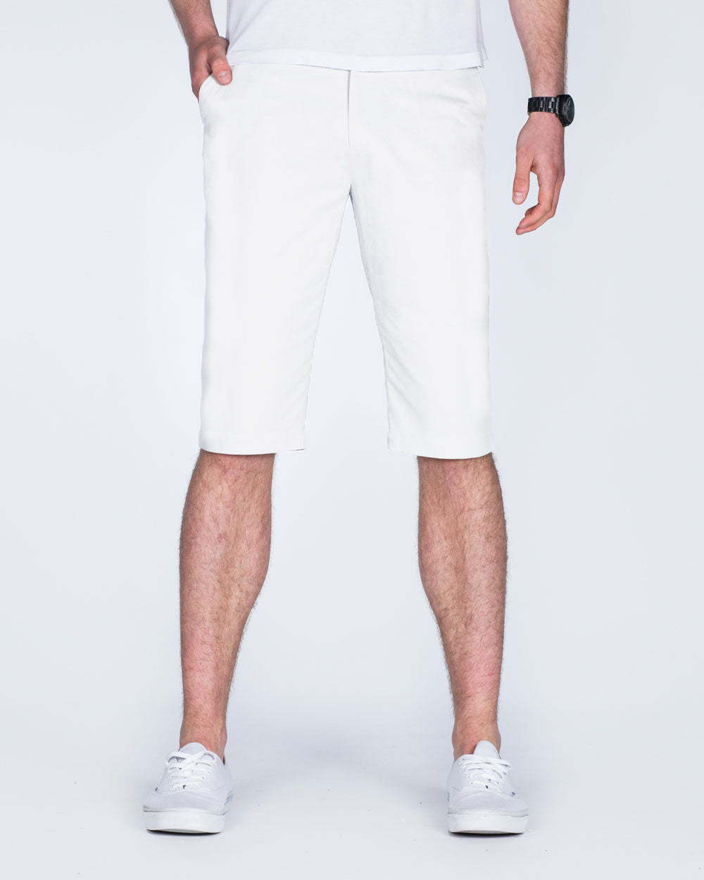 2t Alex Mens Tall Chino Shorts (white) 13 15 Inch Inseam | Tall