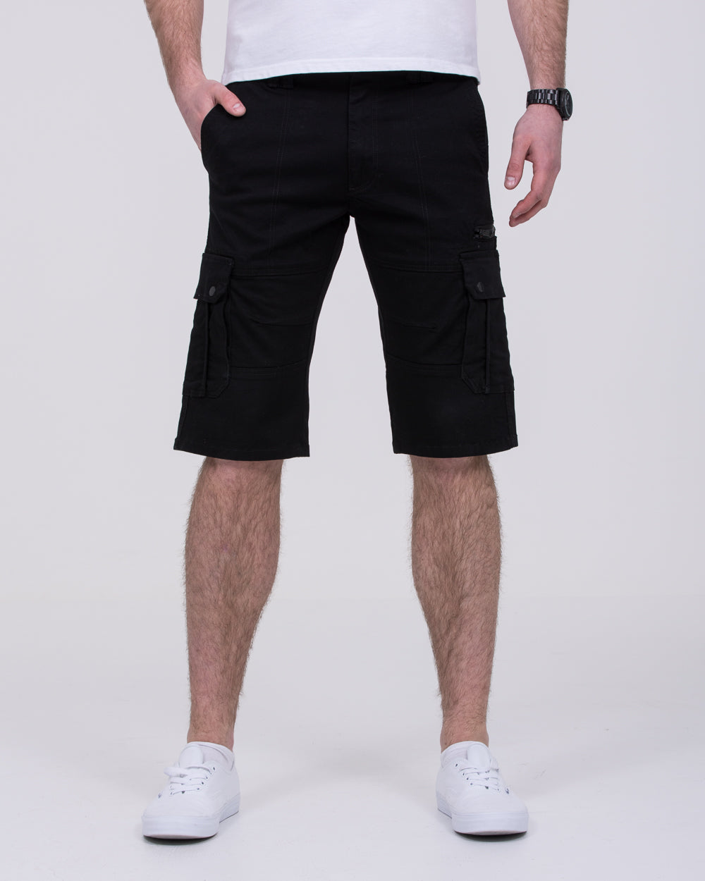 2t Cargo Tall Mens Extra Long Shorts (black) 13 15 Inch Inseam