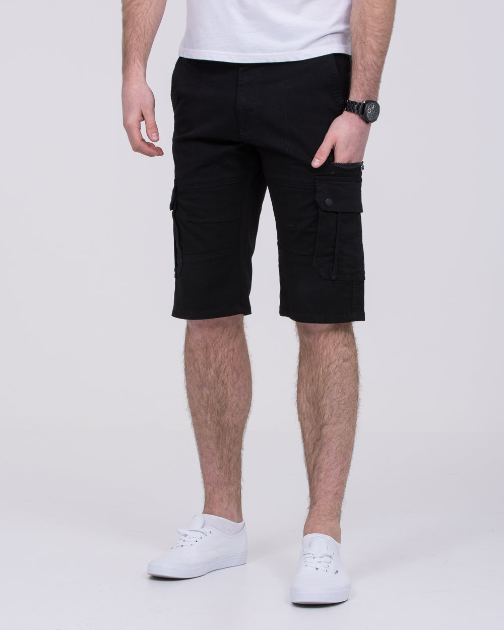 2t Cargo Tall Mens Extra Long Shorts (black) 13 15 Inch Inseam