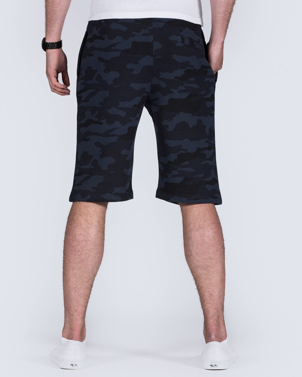 2t Tall Camo Print Fleece Shorts (navy)